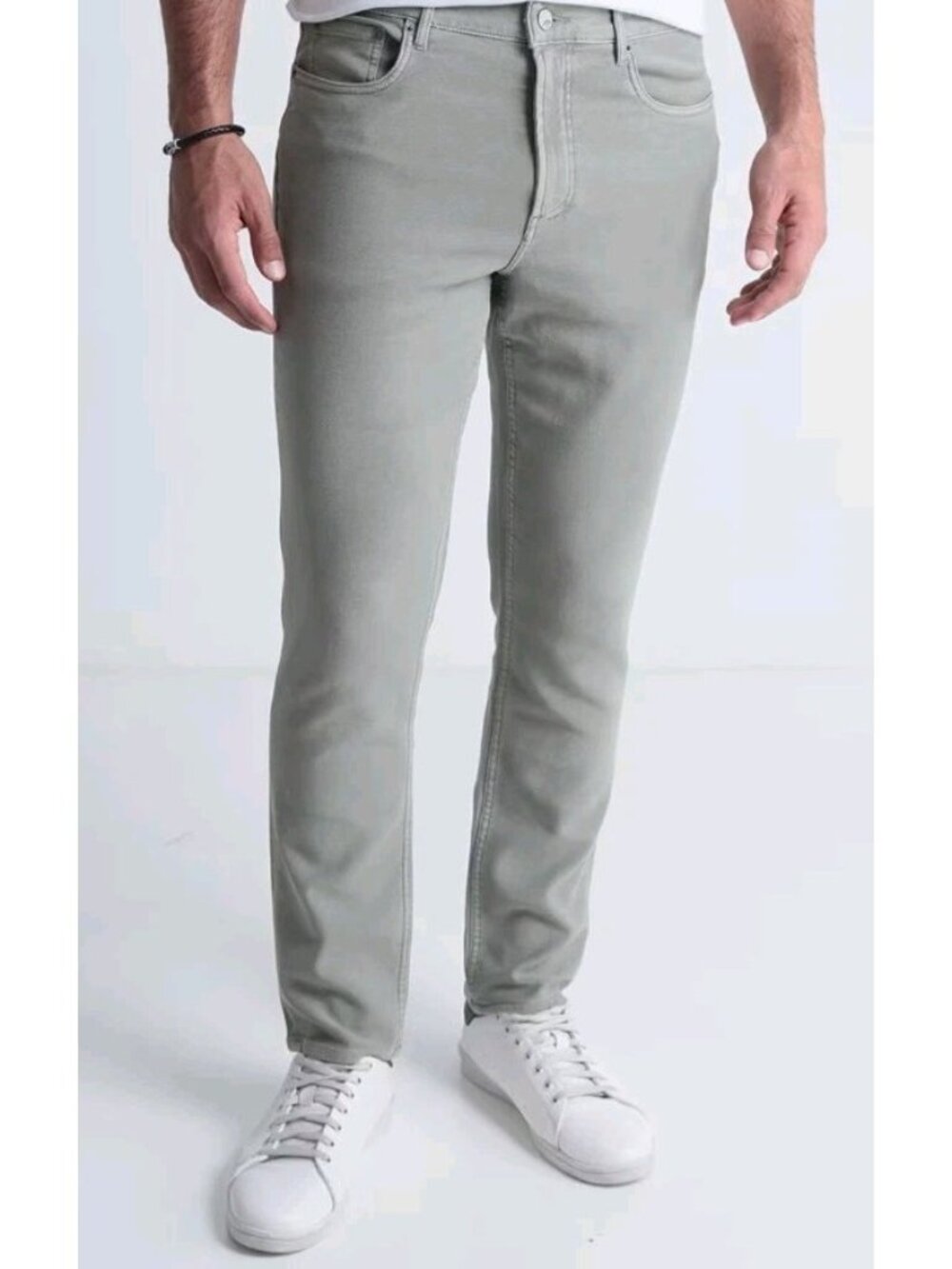 Faherty Men 5-Pocket Straight Leg Cotton Pant Sage Green Size 32 Pre-Owned